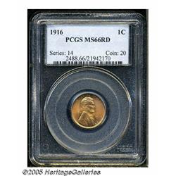 1916 1C MS66 Red PCGS. Bright orange color over g