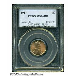 1917 1C MS66 Red PCGS. Well struck with bright, s