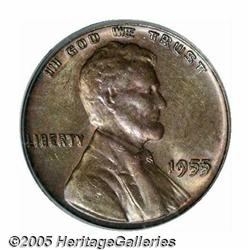 1955/55 1C Doubled Die MS63 Brown PCGS. Medium ol