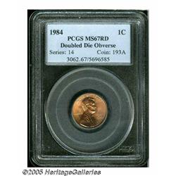 1984 1C Doubled Die Obverse MS67 Red PCGS. FS-037