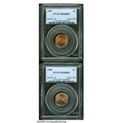 1988 1C MS68 Red PCGS, radiant straw-gold color; 