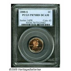 2000-S 1C PR70 Red Deep Cameo PCGS. Glittering tw