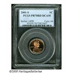 2001-S 1C PR70 Deep Cameo PCGS. A flawless, heavi