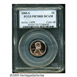 2005-S 1C PR70 Deep Cameo PCGS. An absolutely per