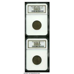 1864 2 Large Motto MS64 Brown NGC, golden-brown a