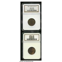 1864 2C Large Motto MS65 Brown NGC, chocolate-bro