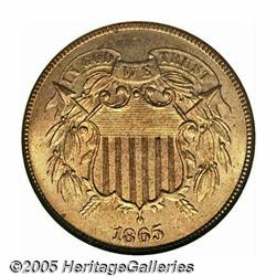 1865 2C MS66 Red NGC. Plain 5. A splendidly prese
