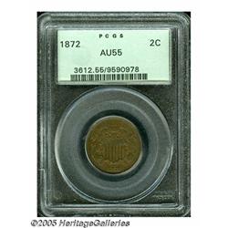 1872 2C AU55 PCGS. A date that is seldom offered 