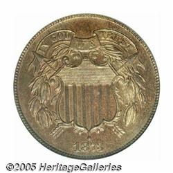 1873 2C Closed 3 PR65 Red and Brown PCGS. With a 