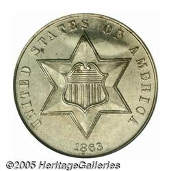 1863 3CS MS66 NGC. Essentially brilliant with gle