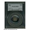 Image 1 : 1864 3CS MS65 PCGS. Only 12,000 pieces were struc