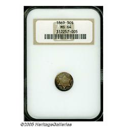 1869 3CS MS64 NGC. One of a mere 4,500 business s