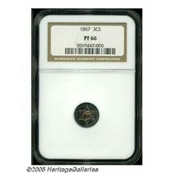 1867 3CS PR66 NGC. Waves of sea-green and tobacco