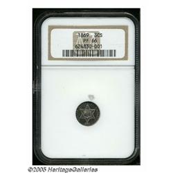 1869 3CS PR66 NGC. Fully struck with substantial 