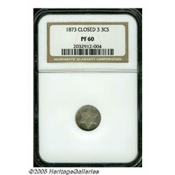 1873 3CS Closed 3 PR60 NGC. Speckled gold and lav