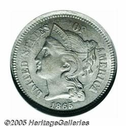 1865 3CN MS62 ANACS. MPD-001. An interesting and 