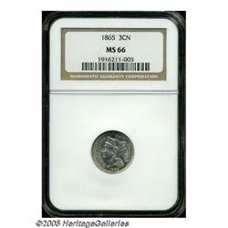 1865 3CN MS66 NGC. A brilliant and intricately st