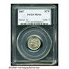 Image 3 : 1867 3CN MS66 PCGS. A pristine Gem with brilliant