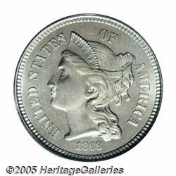 1868 3CN MS66 PCGS. A splendidly preserved proofl