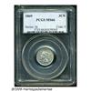 Image 3 : 1869 3CN MS66 PCGS. Both sides emit a shimmering,