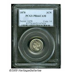 1878 3CN PR66 Cameo PCGS. Although only modestly 