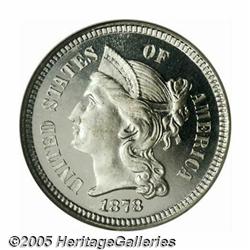 1878 3CN PR67 Cameo NGC. Only 2,350 pieces were s