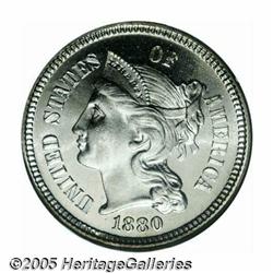 1880 3CN PR66 Cameo NGC. Well mirrored surfaces a