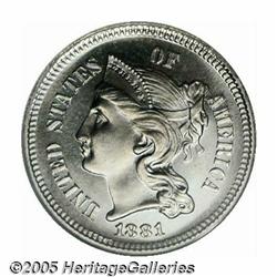 1881 3CN PR68 NGC. Fully struck with nicely refle