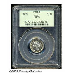 1883 3CN PR66 PCGS. Light chestnut color graces t