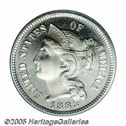 1883 3CN PR67 Cameo PCGS. Virtually untoned with 
