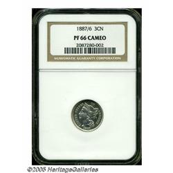 1887/6 3CN PR66 Cameo NGC. An essentially brillia