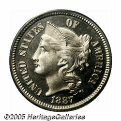 1887/6 3CN PR66 Cameo PCGS. The remnants of the u