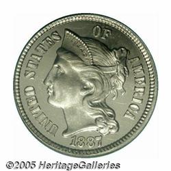 1887/6 3CN PR66 Cameo PCGS. A startlingly clear o