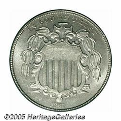 1867 5C Rays MS65 PCGS. Several characteristics o