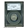 Image 3 : 1867 5C Rays MS65 PCGS. Several characteristics o