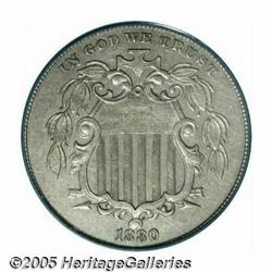 1880 5C AU55 PCGS. Nicely defined with light gray