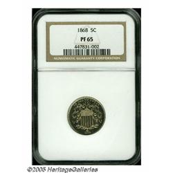 1868 5C PR65 NGC. A very thin veneer of champagne