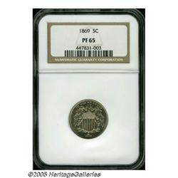 1869 5C PR65 NGC. Sharply struck, except for mino
