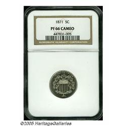 1871 5C PR66 Cameo NGC. The relatively low busine