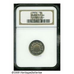1876 5C PR66 Cameo NGC. Fully struck with attract