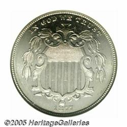 1877 5C PR66 NGC. Faint blushes of light gold pat