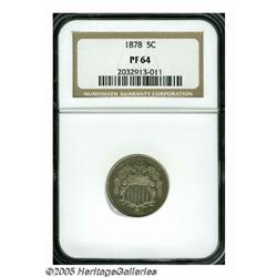 1878 5C PR64 NGC. Although lacking the date appea