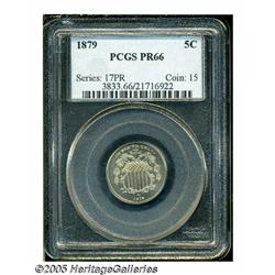 1879 5C PR66 PCGS. Breen-2512. Triple-punched dat