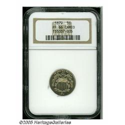 1879 5C PR66 Cameo NGC. An addition to being a re