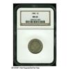 1886 5C MS63 NGC. A lustrous dove-gray piece. The