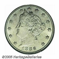 1886 5C MS64 PCGS. A satiny and well struck near-