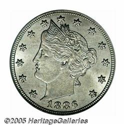 1886 5C MS64 PCGS. Uncommonly bold for this chall