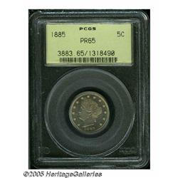 1885 5C PR65 PCGS. A needle-sharp key date Gem, l
