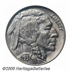 1937-D 5C Three-Legged MS64 NGC. Pastel rose, apr