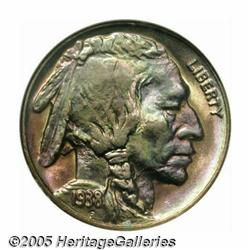 1938-D/S 5C MS66 S NGC. FS-020.5. OMM-1. Vivid ru